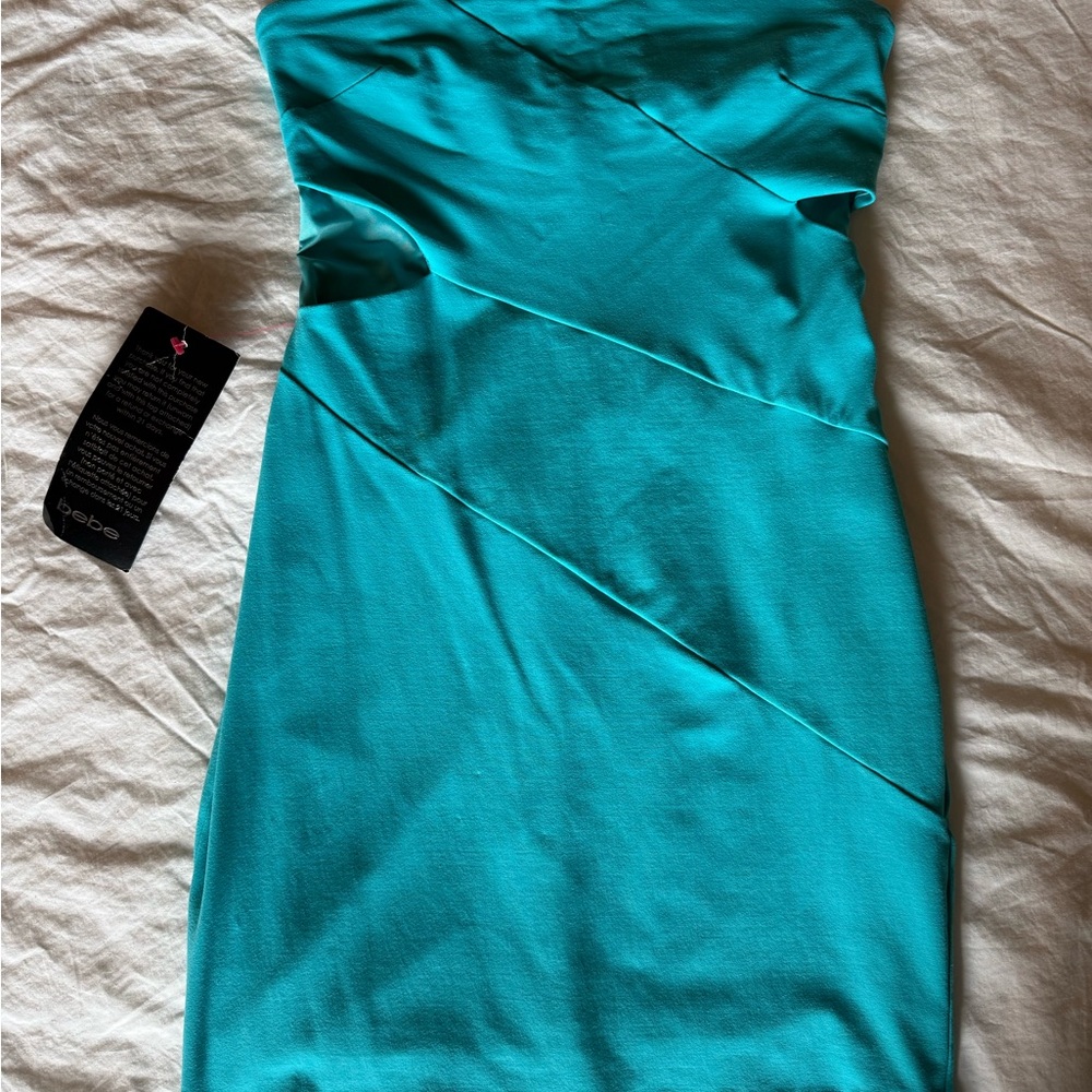 Teal Strapless Bodycon Dress – NWT (bebe)